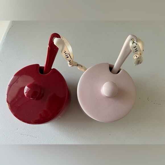 Rae Dunn | You’re My Jam Set Jar Containers Pots | With Spoons | Pink Red - Picture 2 of 6